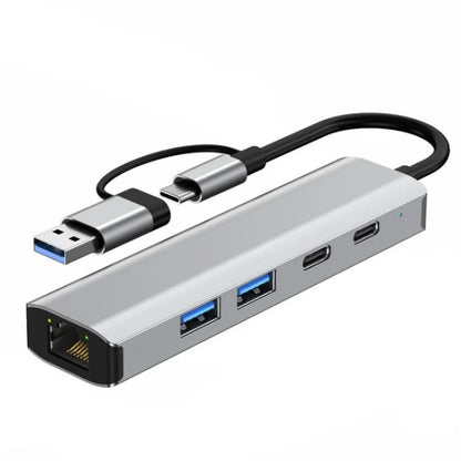 2503 Gigabit RJ45, 2 x USB3.2, USB-C2.0, USB-C3.2, DC5V 6 in 1 Docking Station USB / Type-C Hub - USB HUB by buy2fix | Online Shopping UK | buy2fix