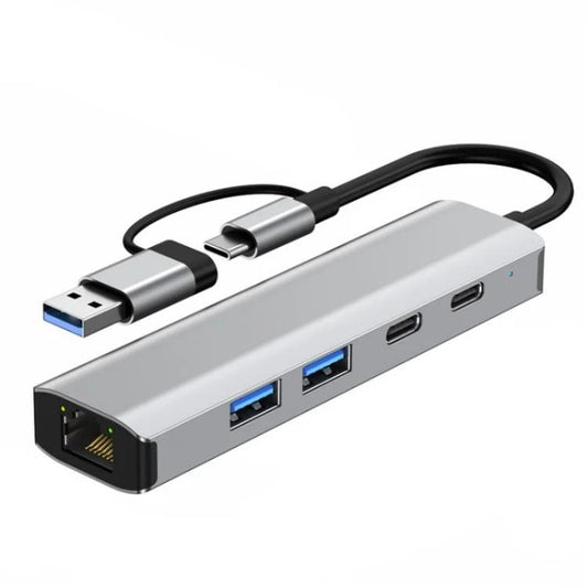2503 Gigabit RJ45, 2 x USB3.2, USB-C2.0, USB-C3.2, DC5V 6 in 1 Docking Station USB / Type-C Hub - USB HUB by buy2fix | Online Shopping UK | buy2fix