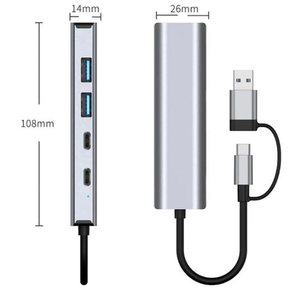 2503 Gigabit RJ45, 2 x USB3.2, USB-C2.0, USB-C3.2, DC5V 6 in 1 Docking Station USB / Type-C Hub - USB HUB by buy2fix | Online Shopping UK | buy2fix