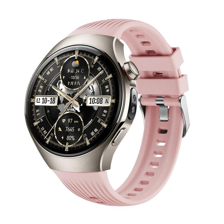 For Huawei Watch 5 46mm Vertical Silicone Watch Band(Pink) - Watch Bands by buy2fix | Online Shopping UK | buy2fix