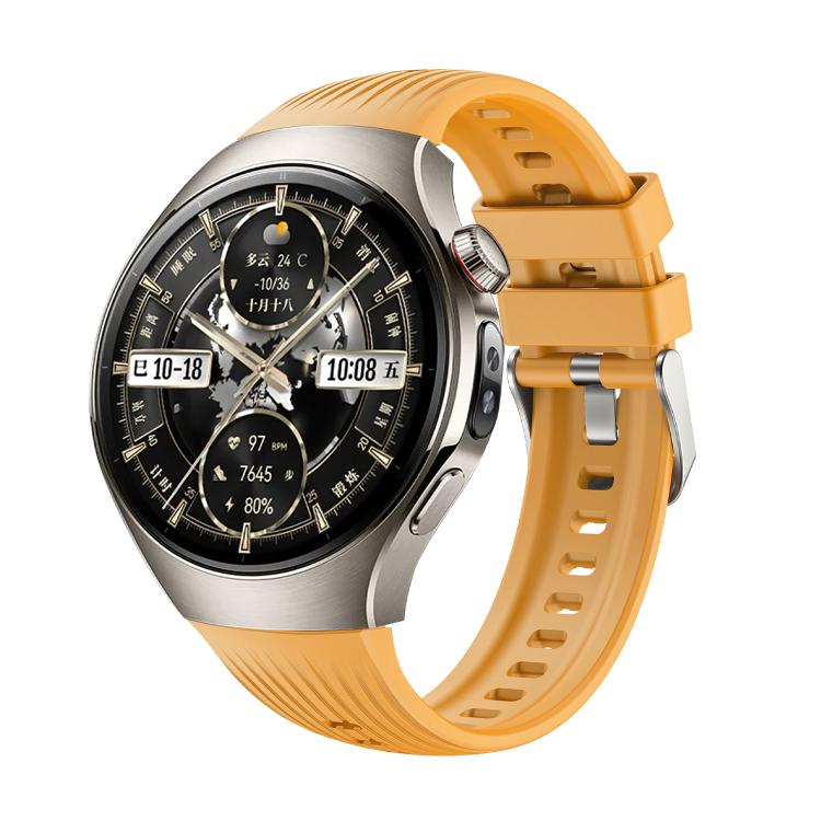 For Huawei Watch 5 46mm Vertical Silicone Watch Band(Yellow) - Watch Bands by buy2fix | Online Shopping UK | buy2fix