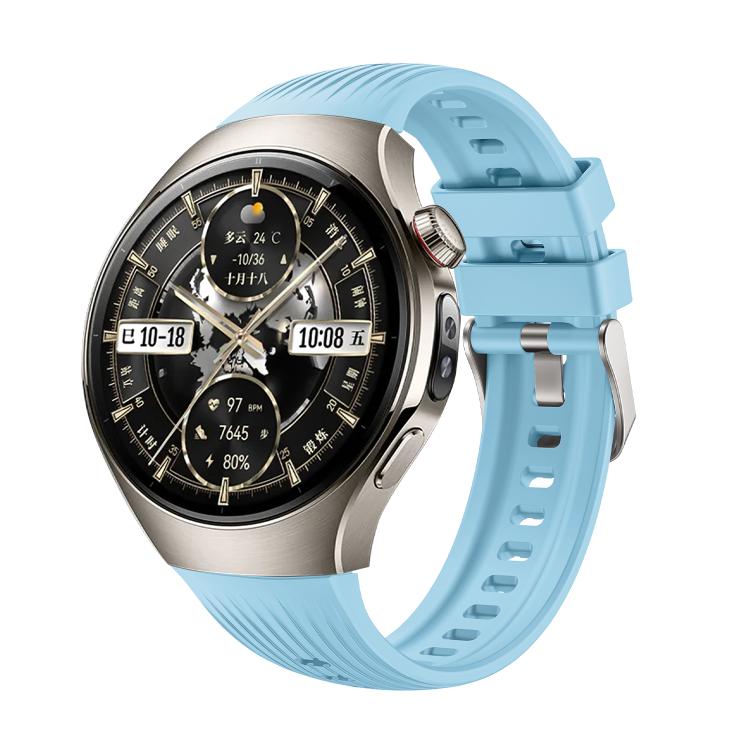 For Huawei Watch 5 46mm Vertical Silicone Watch Band(Cloudy Blue) - Watch Bands by buy2fix | Online Shopping UK | buy2fix