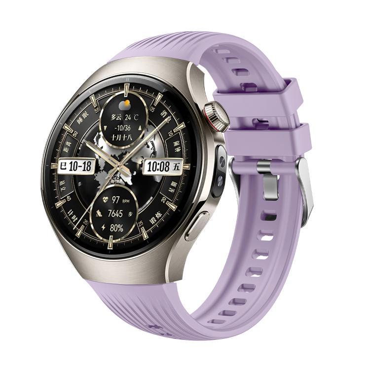 For Huawei Watch 5 46mm Vertical Silicone Watch Band(Light Purple) - Watch Bands by buy2fix | Online Shopping UK | buy2fix