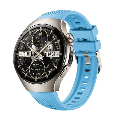 For Huawei Watch 5 46mm Vertical Silicone Watch Band(Sky Blue) - Watch Bands by buy2fix | Online Shopping UK | buy2fix