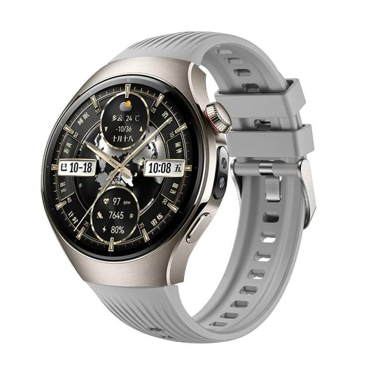 For Huawei Watch 5 46mm Vertical Silicone Watch Band(Gray) - Watch Bands by buy2fix | Online Shopping UK | buy2fix