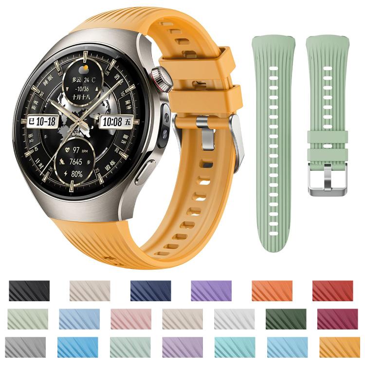 For Huawei Watch 5 42mm Vertical Silicone Watch Band(Orange) - Watch Bands by buy2fix | Online Shopping UK | buy2fix