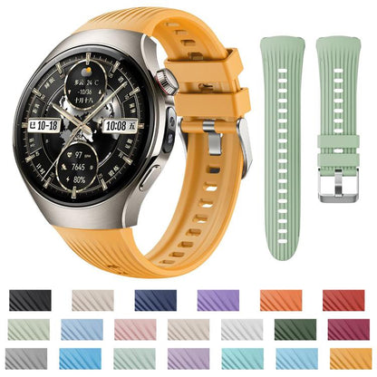 For Huawei Watch 5 42mm Vertical Silicone Watch Band(Raw Blue) - Watch Bands by buy2fix | Online Shopping UK | buy2fix