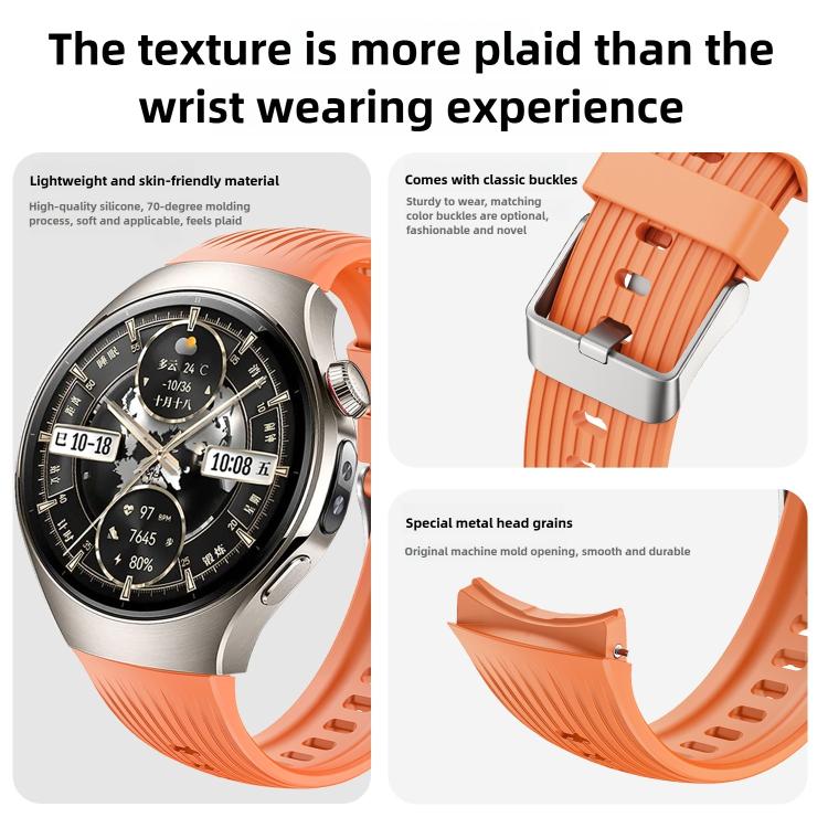 For Huawei Watch 5 42mm Vertical Silicone Watch Band(Cloudy Blue) - Watch Bands by buy2fix | Online Shopping UK | buy2fix