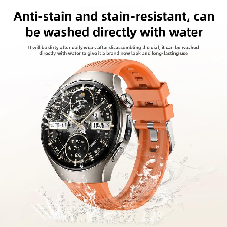 For Huawei Watch 5 42mm Vertical Silicone Watch Band(Orange) - Watch Bands by buy2fix | Online Shopping UK | buy2fix