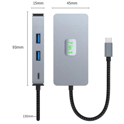 2402 2 x USB 3.2, HD, 2 x Card Reader, PD 100W, RJ45 2.5Gbps 7-in-1 Multi-Port Type-C Hub Adapter - USB HUB by buy2fix | Online Shopping UK | buy2fix