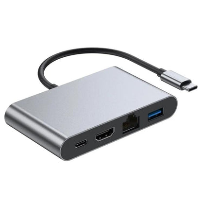 2322 Type-C to RJ45, 4K/30HZ HD, USB 3.0, PD100W Charging Port Aluminum Shell HUB - USB HUB by buy2fix | Online Shopping UK | buy2fix