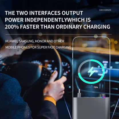 Y4 Retractable Cable Super Fast Charging Car Charger Bluetooth-Compatible MP3 Player - Bluetooth Car Kits by buy2fix | Online Shopping UK | buy2fix