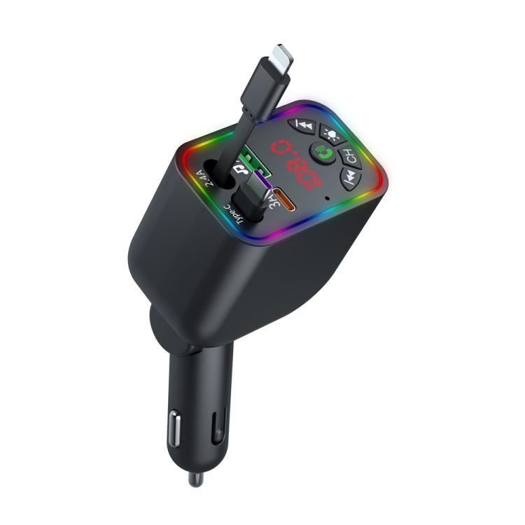 L5 Car Bluetooth-Compatible MP3 Player Hands Free Calling FM Transmitter Fast Charger - Bluetooth Car Kits by buy2fix | Online Shopping UK | buy2fix