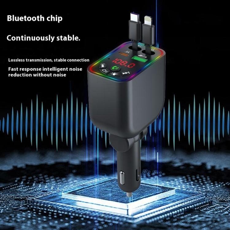 L5 Car Bluetooth-Compatible MP3 Player Hands Free Calling FM Transmitter Fast Charger - Bluetooth Car Kits by buy2fix | Online Shopping UK | buy2fix