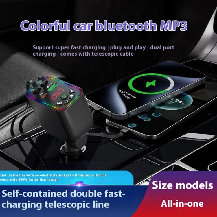 L5 Car Bluetooth-Compatible MP3 Player Hands Free Calling FM Transmitter Fast Charger - Bluetooth Car Kits by buy2fix | Online Shopping UK | buy2fix