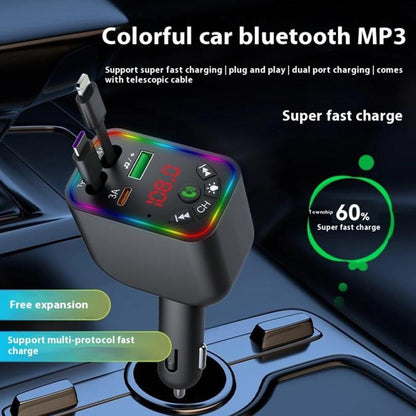 L5 Car Bluetooth-Compatible MP3 Player Hands Free Calling FM Transmitter Fast Charger - Bluetooth Car Kits by buy2fix | Online Shopping UK | buy2fix
