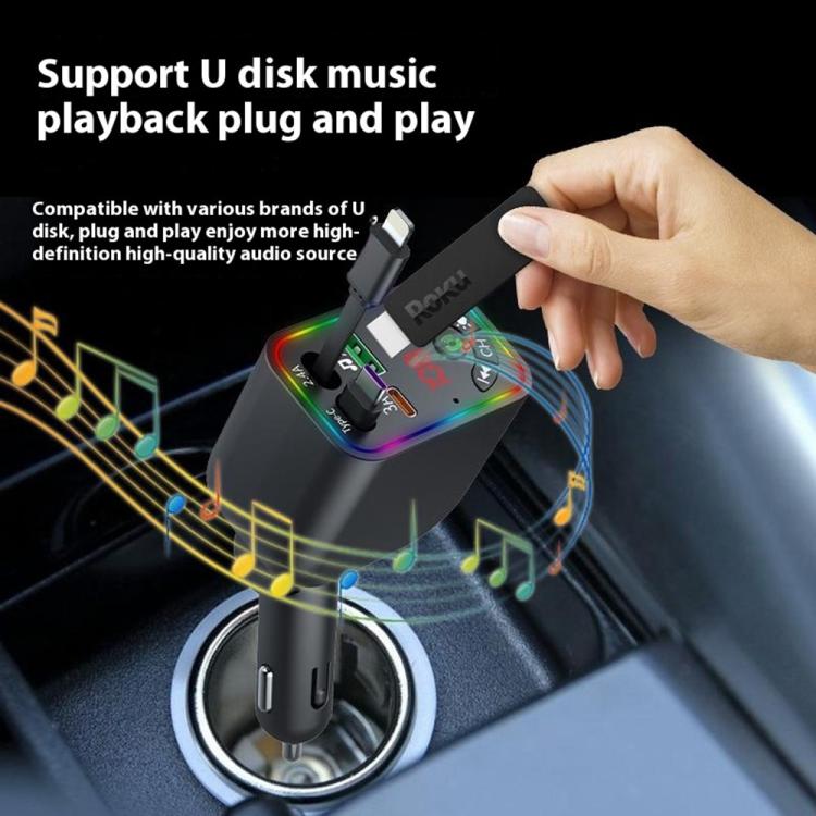 L5 Car Bluetooth-Compatible MP3 Player Hands Free Calling FM Transmitter Fast Charger - Bluetooth Car Kits by buy2fix | Online Shopping UK | buy2fix