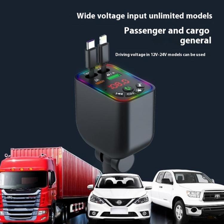 L5 Car Bluetooth-Compatible MP3 Player Hands Free Calling FM Transmitter Fast Charger - Bluetooth Car Kits by buy2fix | Online Shopping UK | buy2fix