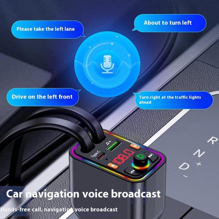 Y6 Retractable Cable EQ Adjustment Bluetooth FM Transmitter Car Charger MP3 Player - Bluetooth Car Kits by buy2fix | Online Shopping UK | buy2fix