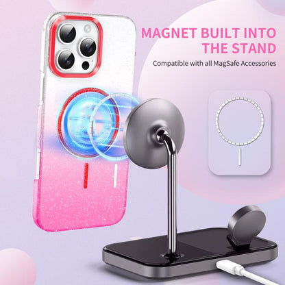 For iPhone 17 Pro Gold Diamond Glitter Gradient MagSafe Shockproof Phone Case(Gold) - iPhone 17 Pro Cases by buy2fix | Online Shopping UK | buy2fix