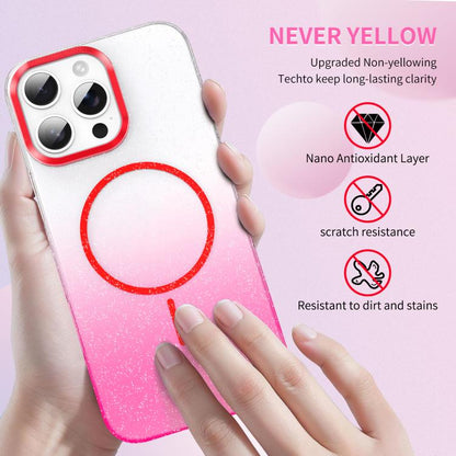 For iPhone 17 Gold Diamond Glitter Gradient MagSafe Shockproof Phone Case(Gold) - iPhone 17 Cases by buy2fix | Online Shopping UK | buy2fix