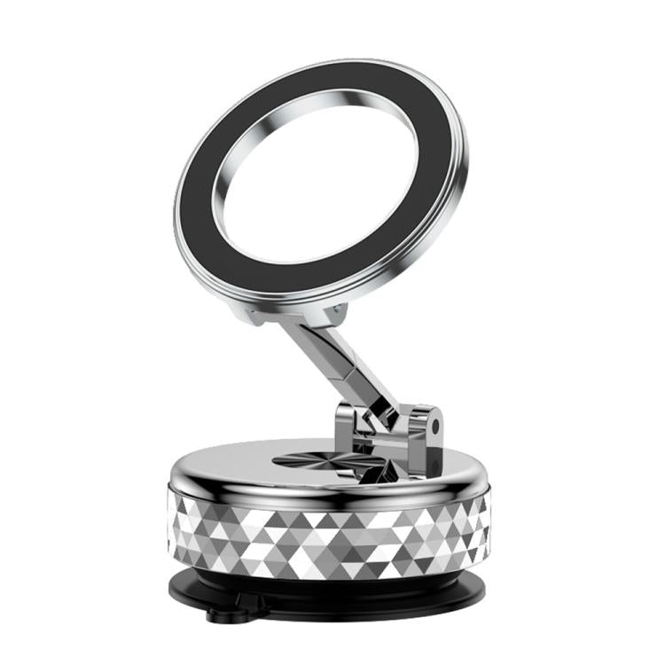 K12 Vacuum Suction Mount Foldable 360 Rotation Magnetic Car Phone Holder(Silver) - Universal Car Holders by buy2fix | Online Shopping UK | buy2fix