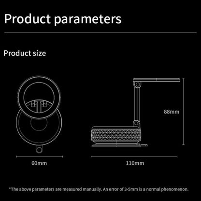 K12 Vacuum Suction Mount Foldable 360 Rotation Magnetic Car Phone Holder(Silver) - Universal Car Holders by buy2fix | Online Shopping UK | buy2fix