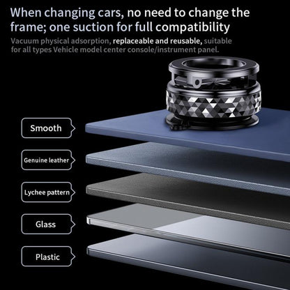 K12 Vacuum Suction Mount Foldable 360 Rotation Magnetic Car Phone Holder(Silver) - Universal Car Holders by buy2fix | Online Shopping UK | buy2fix