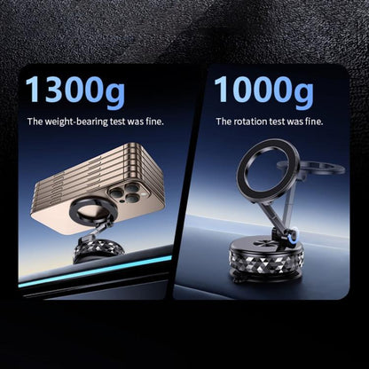 K12 Vacuum Suction Mount Foldable 360 Rotation Magnetic Car Phone Holder(Black) - Universal Car Holders by buy2fix | Online Shopping UK | buy2fix