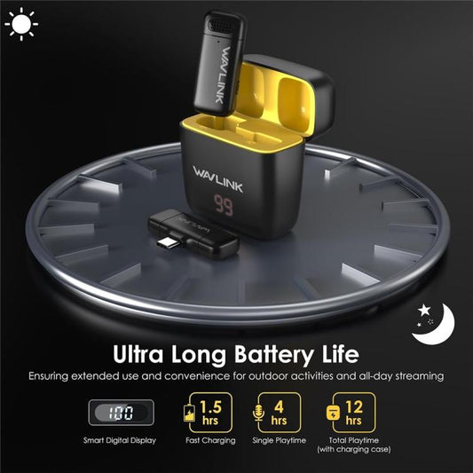 WAVLINK WS-WAJ606C1 Lavalier Noise Reduction Wireless Microphone with 8 Pin RX Receiver - Microphone by WAVLINK | Online Shopping UK | buy2fix