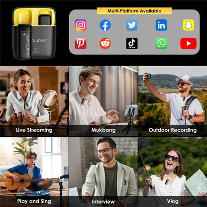 WAVLINK WS-WAJ606C1 Lavalier Noise Reduction Wireless Microphone with 8 Pin RX Receiver - Microphone by WAVLINK | Online Shopping UK | buy2fix