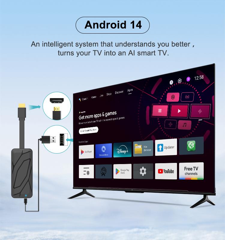 S905X5M Android 14 ATV Display Dongle 4K Smart TV Receiver - Android TV Sticks by buy2fix | Online Shopping UK | buy2fix
