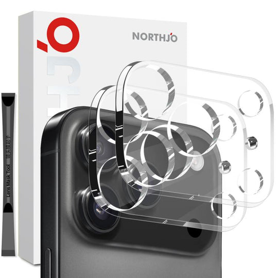 For iPhone 17 Pro 2pcs NORTHJO Camera Lens Protector 3D HD Tempered Glass Film(Clear)