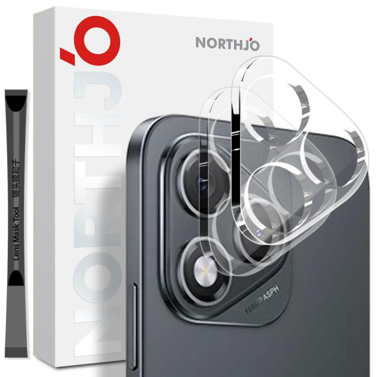 For Honor 400 Lite Global 2pcs NORTHJO Camera Lens Protector 3D HD Tempered Glass Film(Clear) - For Huawei by NORTHJO | Online Shopping UK | buy2fix