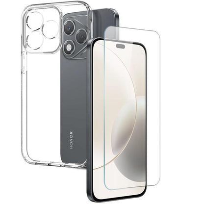 For Honor 400 Lite Global NORTHJO 2 in 1 TPU Phone Case Screen Protector Tempered Glass Film(Clear) - More iPhone Cases by NORTHJO | Online Shopping UK | buy2fix