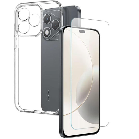 For Honor 400 Lite Global NORTHJO 2 in 1 TPU Phone Case Screen Protector Tempered Glass Film(Clear) - More iPhone Cases by NORTHJO | Online Shopping UK | buy2fix