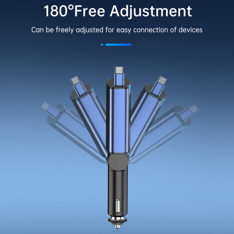 BC99 With Retractable Cable FM Transmitter PD 65W Fast Charging Laptop Phone Car Charger - Bluetooth Car Kits by buy2fix | Online Shopping UK | buy2fix