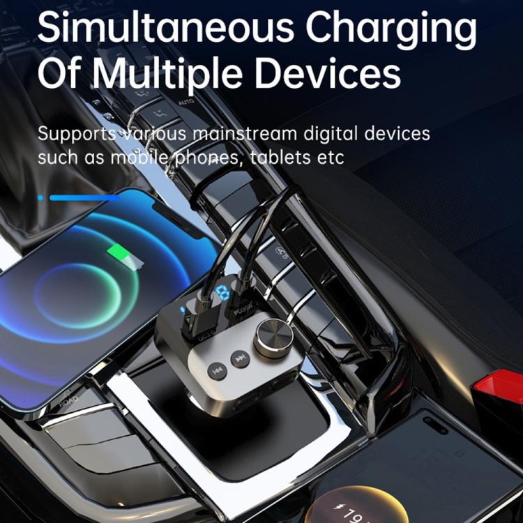 BC98 Car PD 36W Fast Charging QC3.0 Charger FM Transmitter Bluetooth 5.3 Hands-Free Call - Bluetooth Car Kits by buy2fix | Online Shopping UK | buy2fix