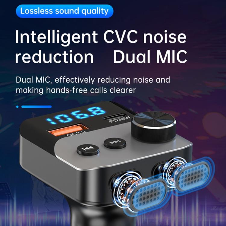BC98 Car PD 36W Fast Charging QC3.0 Charger FM Transmitter Bluetooth 5.3 Hands-Free Call - Bluetooth Car Kits by buy2fix | Online Shopping UK | buy2fix