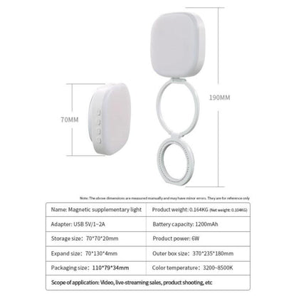 AL80 Portable 360 Degree Rotatable Magnetic Selfie Fill Light LED Fill Lamp(White) - Selfie Light by buy2fix | Online Shopping UK | buy2fix