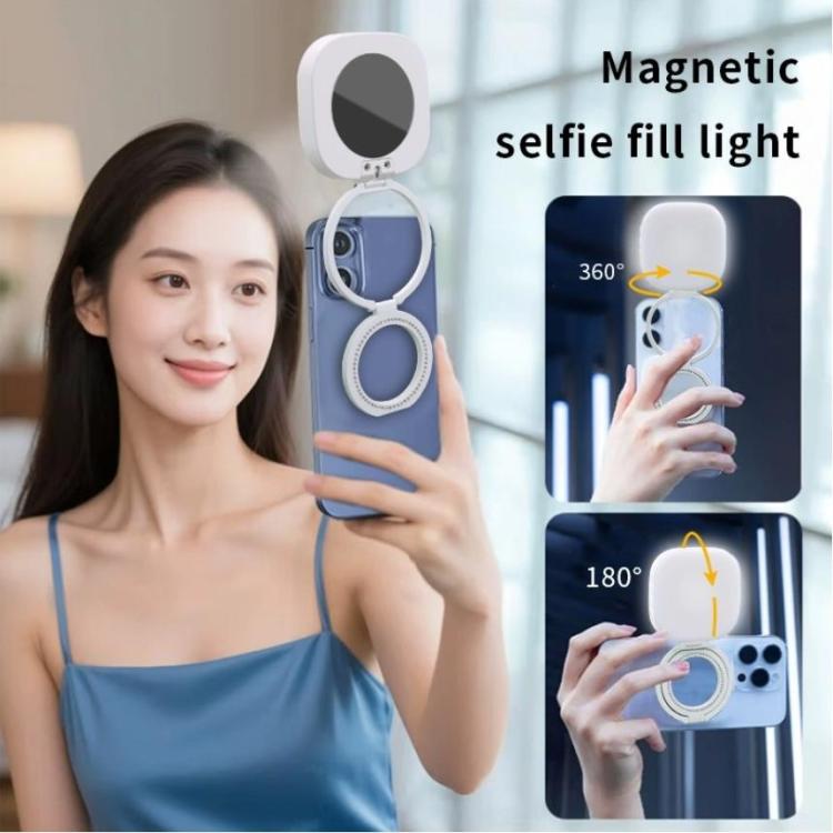 AL80 Portable 360 Degree Rotatable Magnetic Selfie Fill Light LED Fill Lamp(White) - Selfie Light by buy2fix | Online Shopping UK | buy2fix