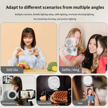 AL80 Portable 360 Degree Rotatable Magnetic Selfie Fill Light LED Fill Lamp(White) - Selfie Light by buy2fix | Online Shopping UK | buy2fix