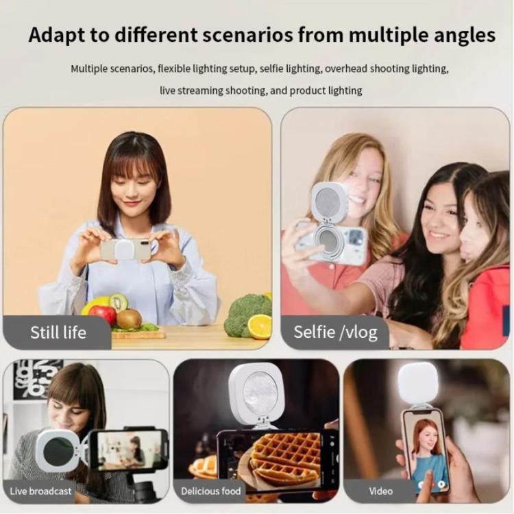 AL80 Portable 360 Degree Rotatable Magnetic Selfie Fill Light LED Fill Lamp(Black) - Selfie Light by buy2fix | Online Shopping UK | buy2fix