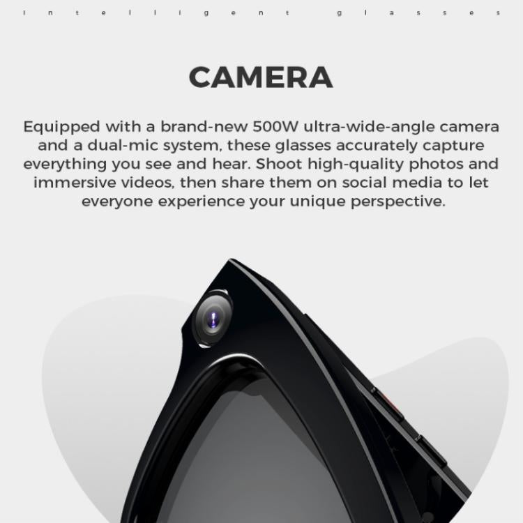 M01 Smart Glasses, with HD Camera, Support Bluetooth Call, AI Intelligent Translation(Black) - Smart Glasses by buy2fix | Online Shopping UK | buy2fix