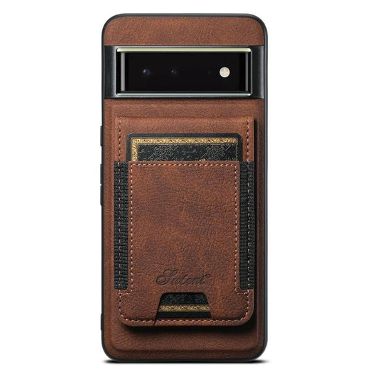For Google Pixel 6 Suteni H17 Litchi Texture Leather Magnetic Detachable Wallet Phone Case(Brown)