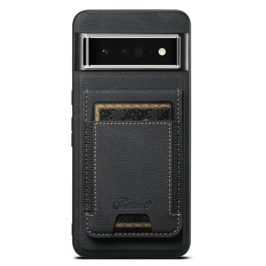 For Google Pixel 6 Pro Suteni H17 Litchi Texture Leather Magnetic Detachable Wallet Phone Case(Black)