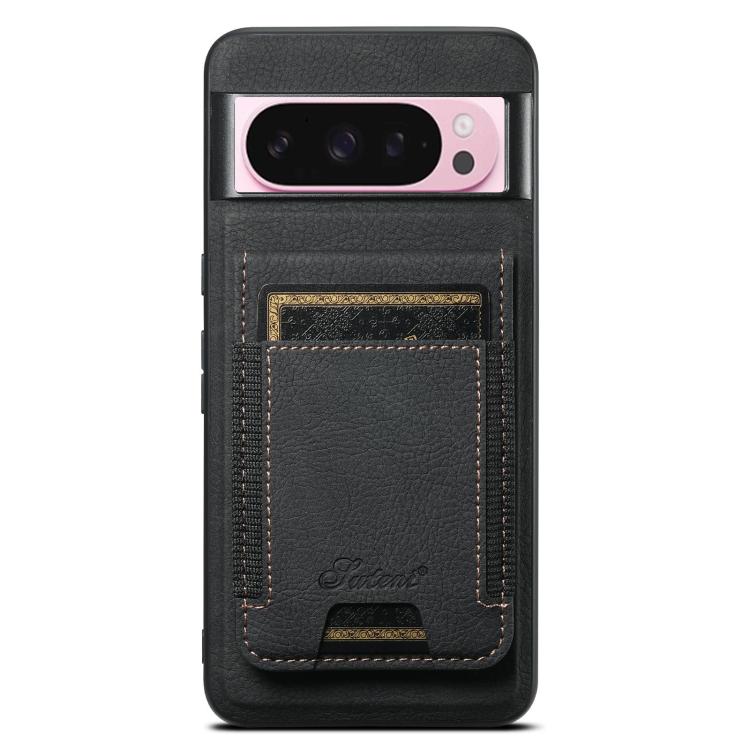 For Google Pixel 10 Suteni H17 Litchi Texture Leather Magnetic Detachable Wallet Phone Case(Black) - Google Cases by Suteni | Online Shopping UK | buy2fix