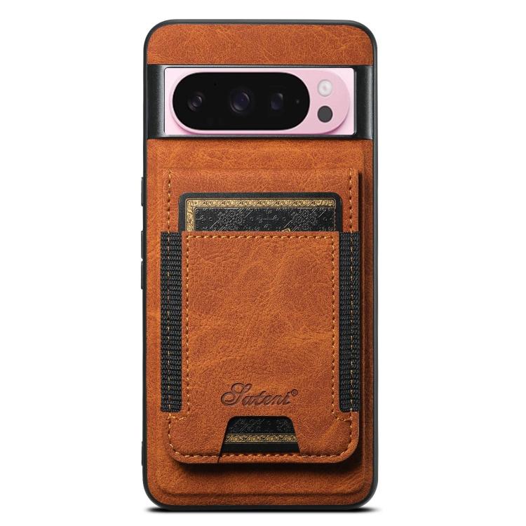For Google Pixel 10 Suteni H17 Litchi Texture Leather Magnetic Detachable Wallet Phone Case(Khaki) - Google Cases by Suteni | Online Shopping UK | buy2fix