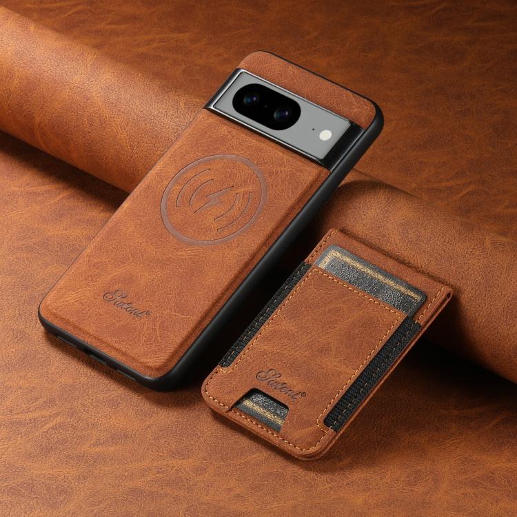 For Google Pixel 10 Suteni H17 Litchi Texture Leather Magnetic Detachable Wallet Phone Case(Khaki) - Google Cases by Suteni | Online Shopping UK | buy2fix