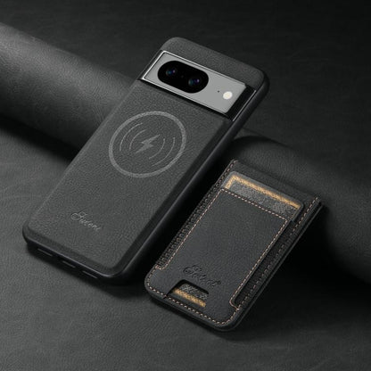 For Google Pixel 10 Pro Suteni H17 Litchi Texture Leather Magnetic Detachable Wallet Phone Case(Black) - Google Cases by Suteni | Online Shopping UK | buy2fix
